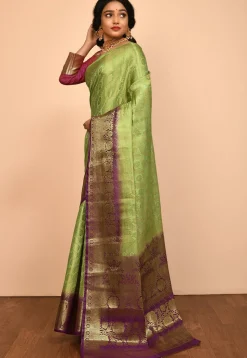 Kanchipuram Saree in Light Green