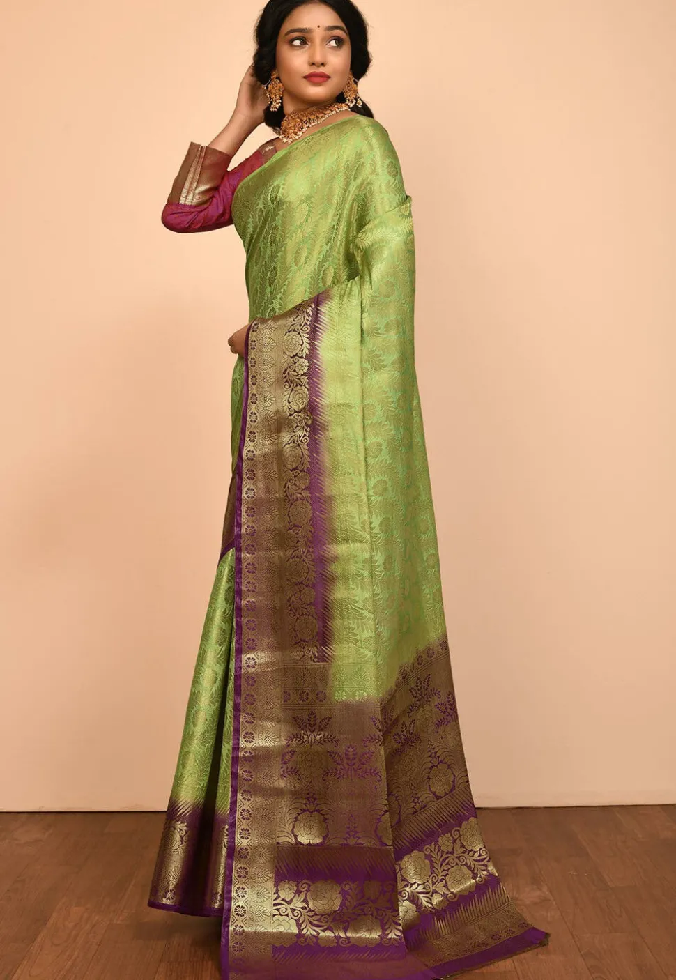 Kanchipuram Saree in Light Green