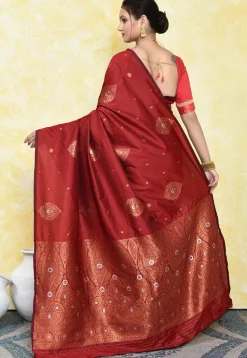 Kanchipuram Saree in Maroon