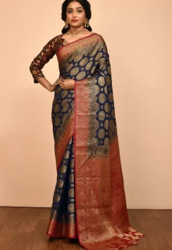Kanchipuram Saree in Navy Blue