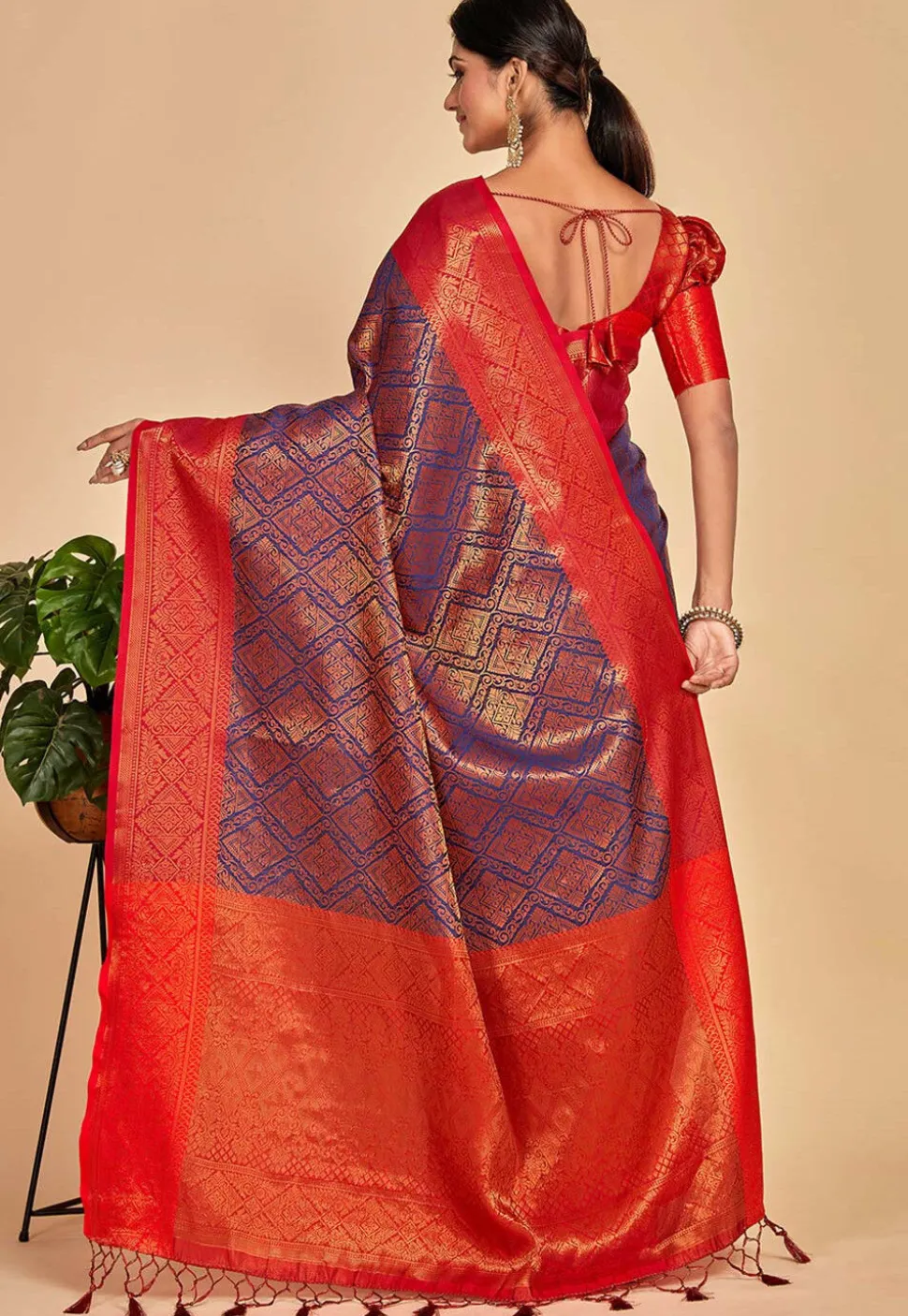 Kanchipuram Saree in Navy Blue