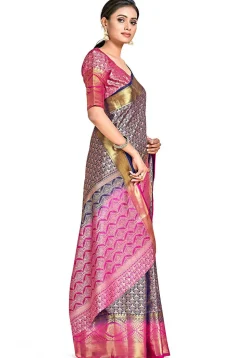 Kanchipuram Saree in Navy Blue