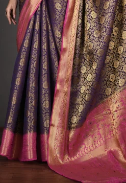 Kanchipuram Saree in Navy Blue