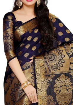 Kanchipuram Saree in Navy Blue