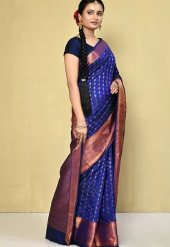 Kanchipuram Saree in Navy Blue