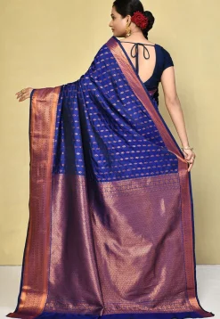 Kanchipuram Saree in Navy Blue