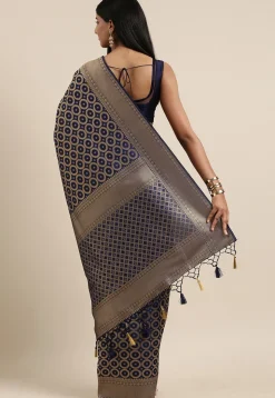 Kanchipuram Saree in Navy Blue