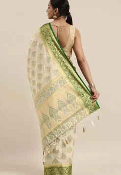 Kanchipuram Saree in Off White