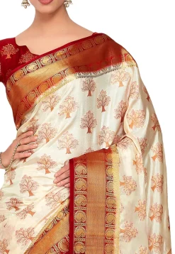Kanchipuram Saree in Off White