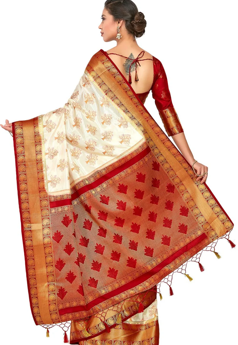 Kanchipuram Saree in Off White