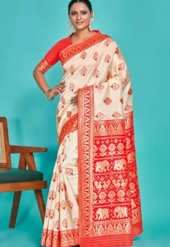 Kanchipuram Saree in Off white