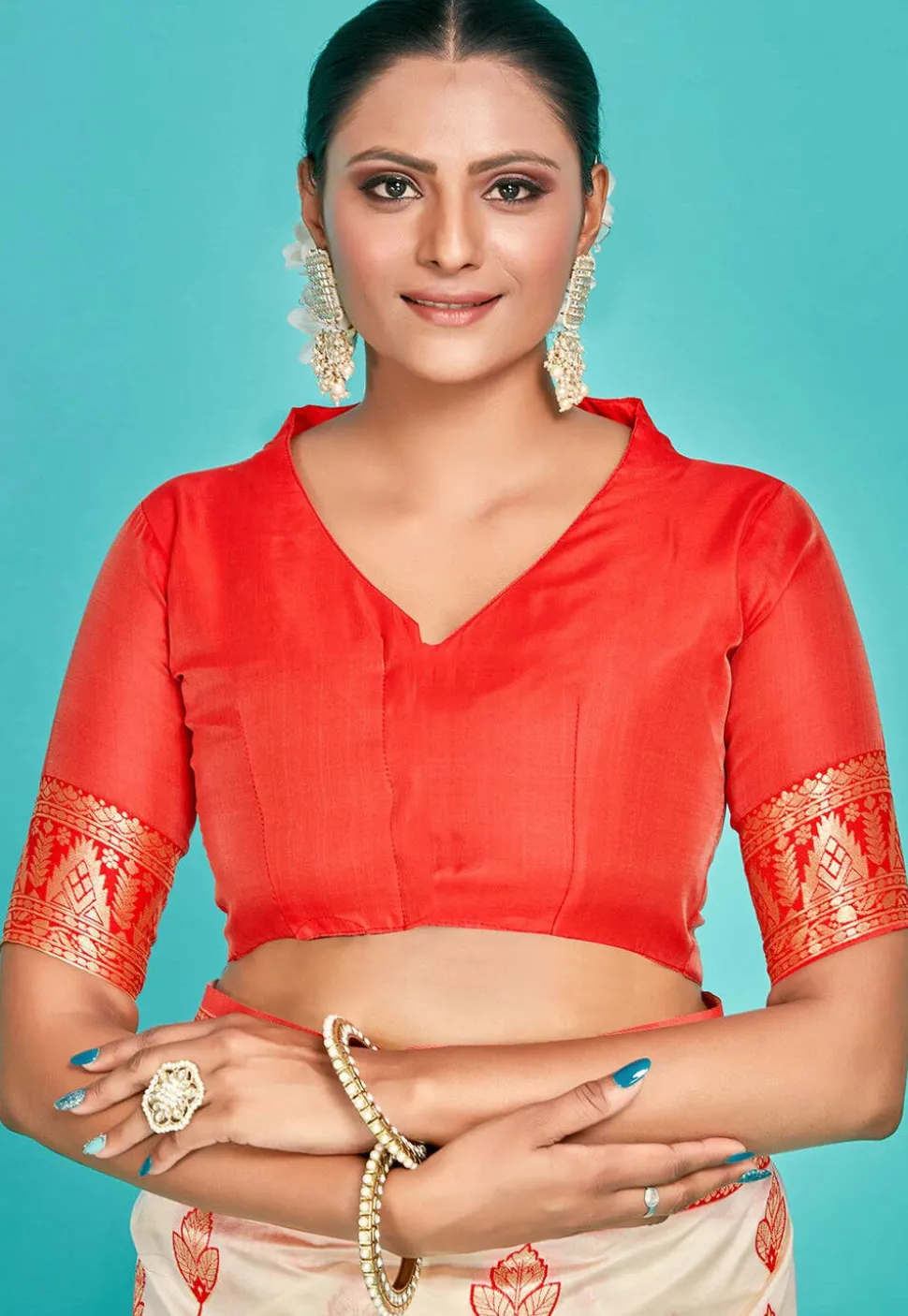 Kanchipuram Saree in Off white