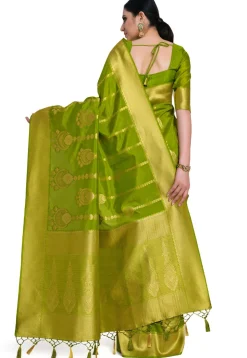 Kanchipuram Saree in Olive Green