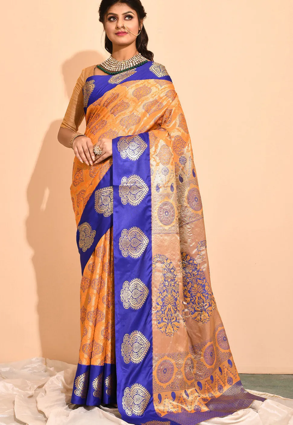 Kanchipuram Saree in Orange