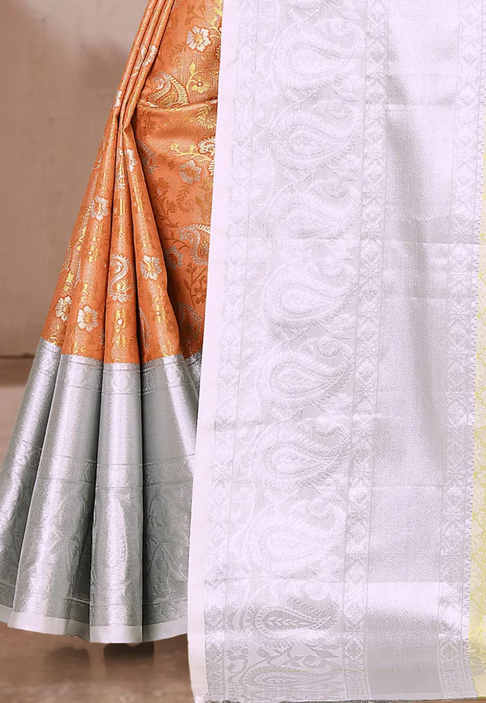 Kanchipuram Saree in Orange