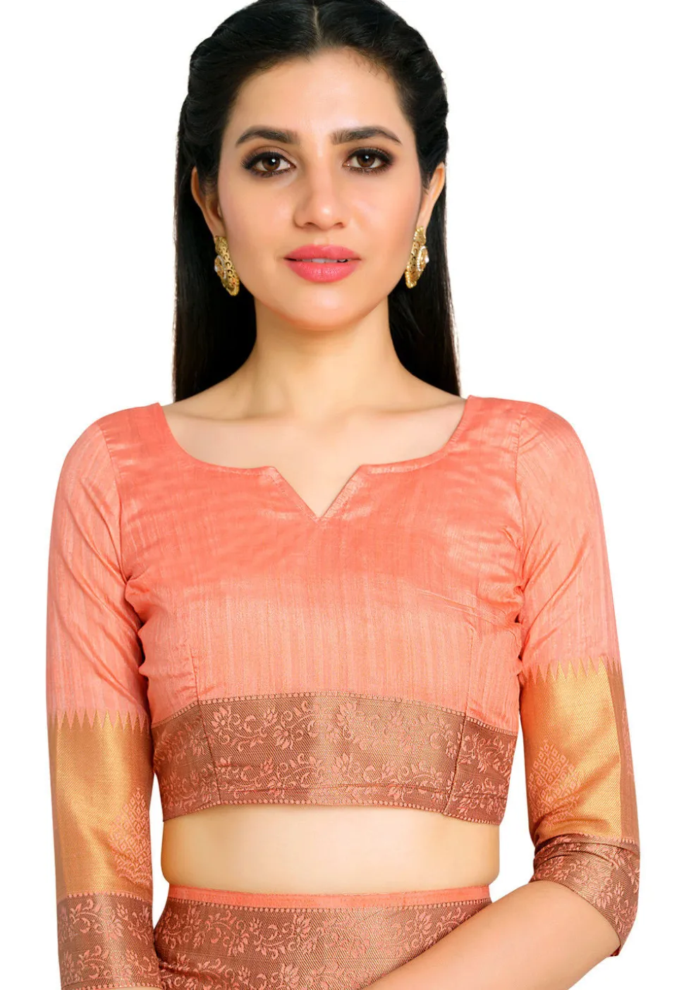 Kanchipuram Saree in Peach