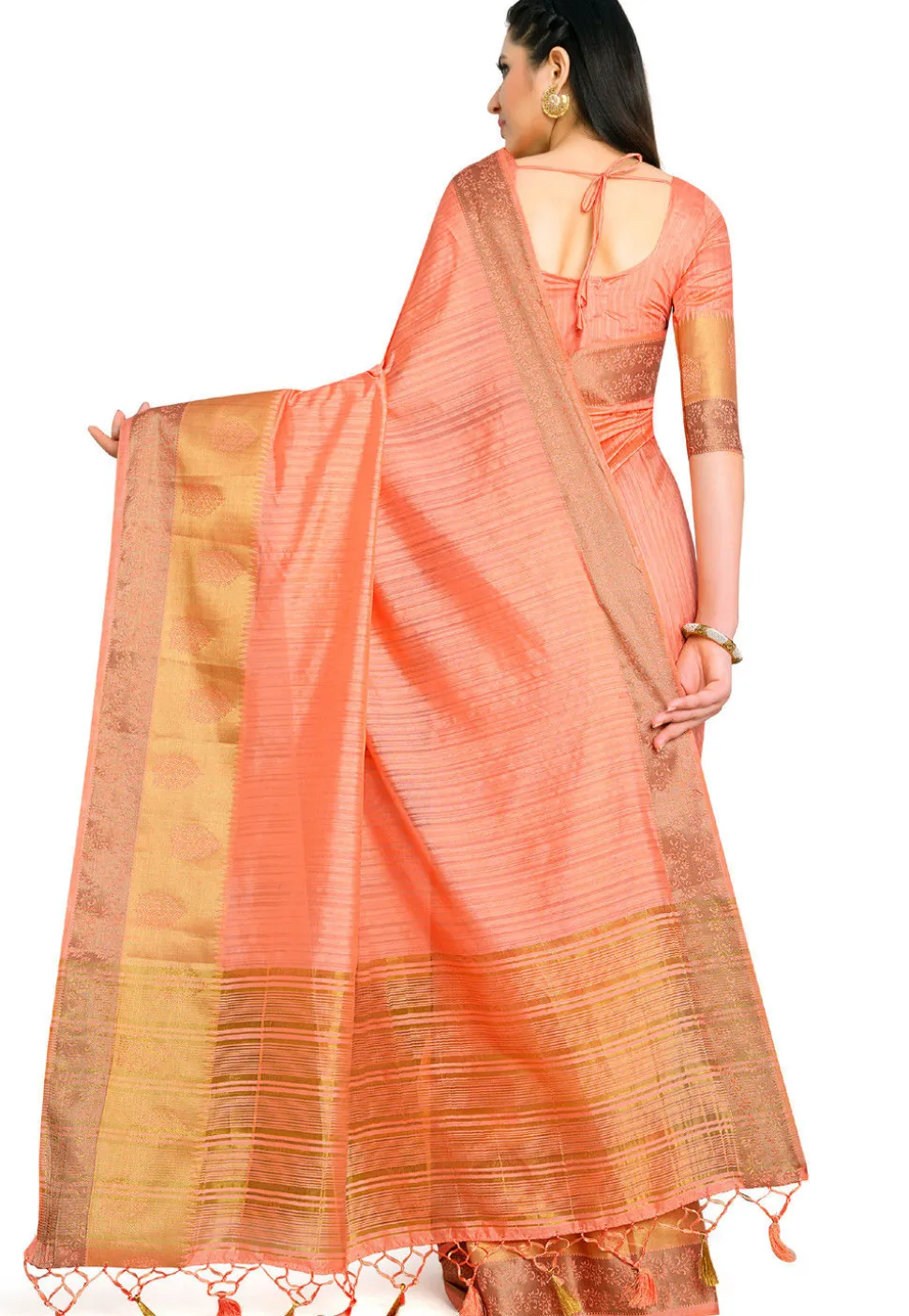 Kanchipuram Saree in Peach
