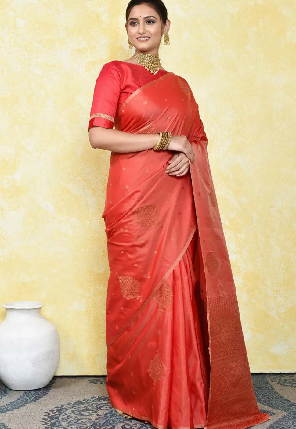Kanchipuram Saree in Peach