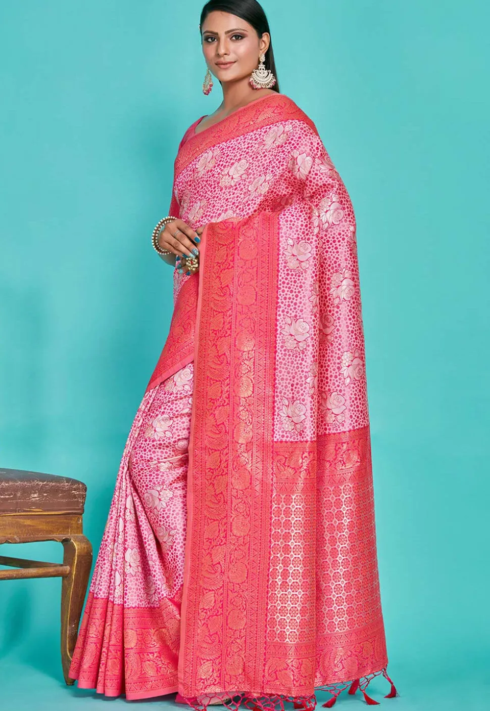 Kanchipuram Saree in Pink