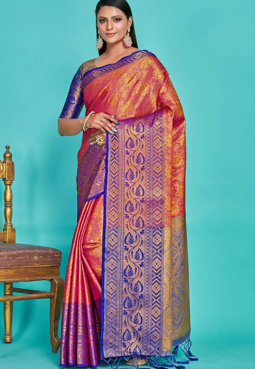 Kanchipuram Saree in Pink