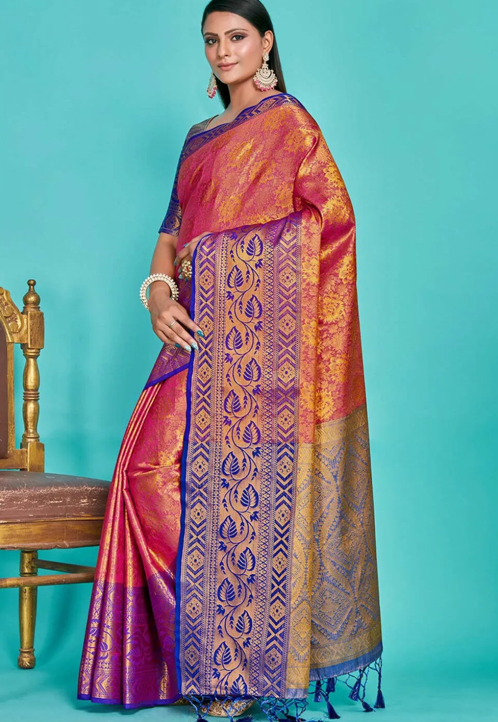 Kanchipuram Saree in Pink