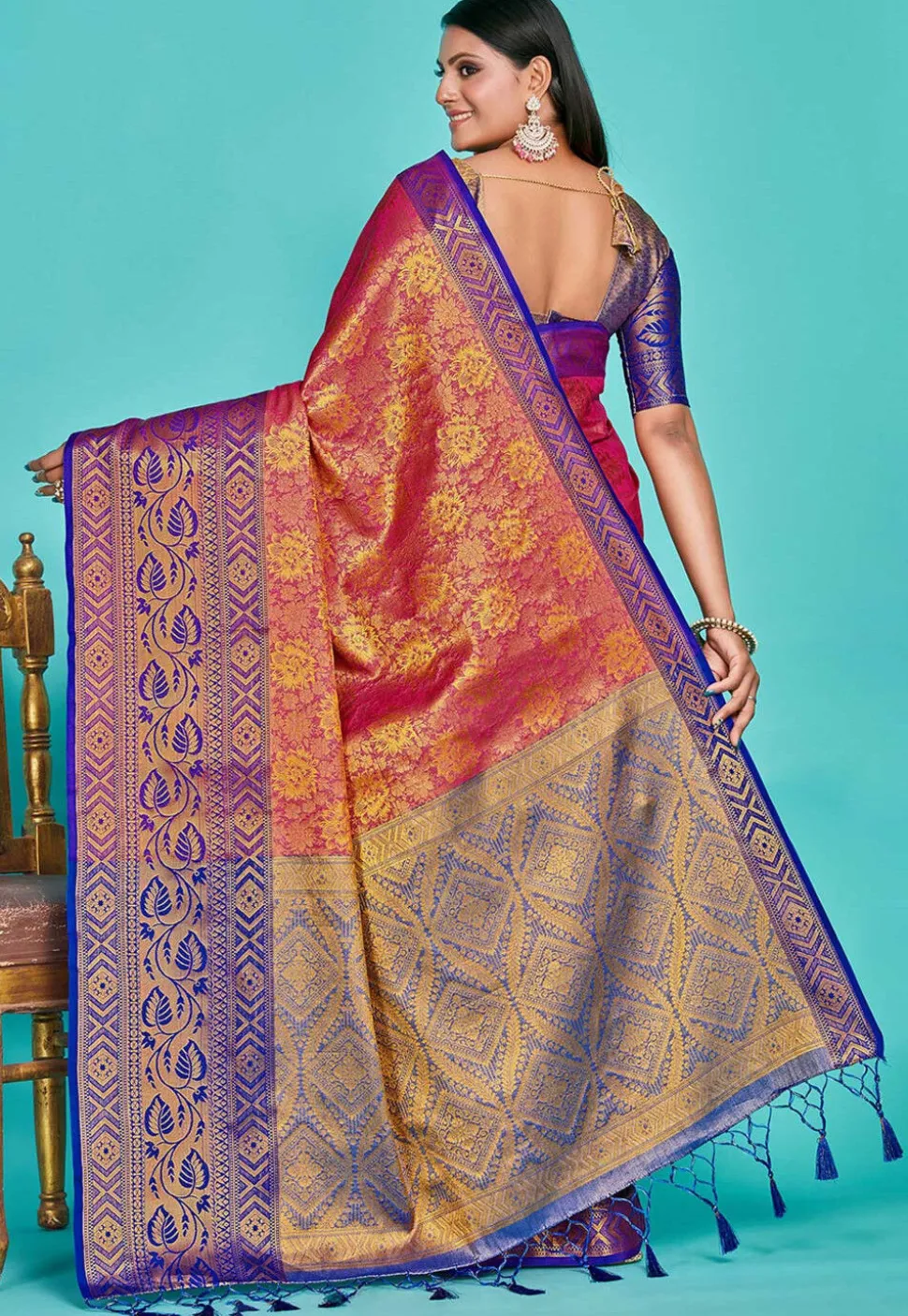 Kanchipuram Saree in Pink