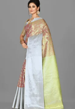 Kanchipuram Saree in Pink and Golden