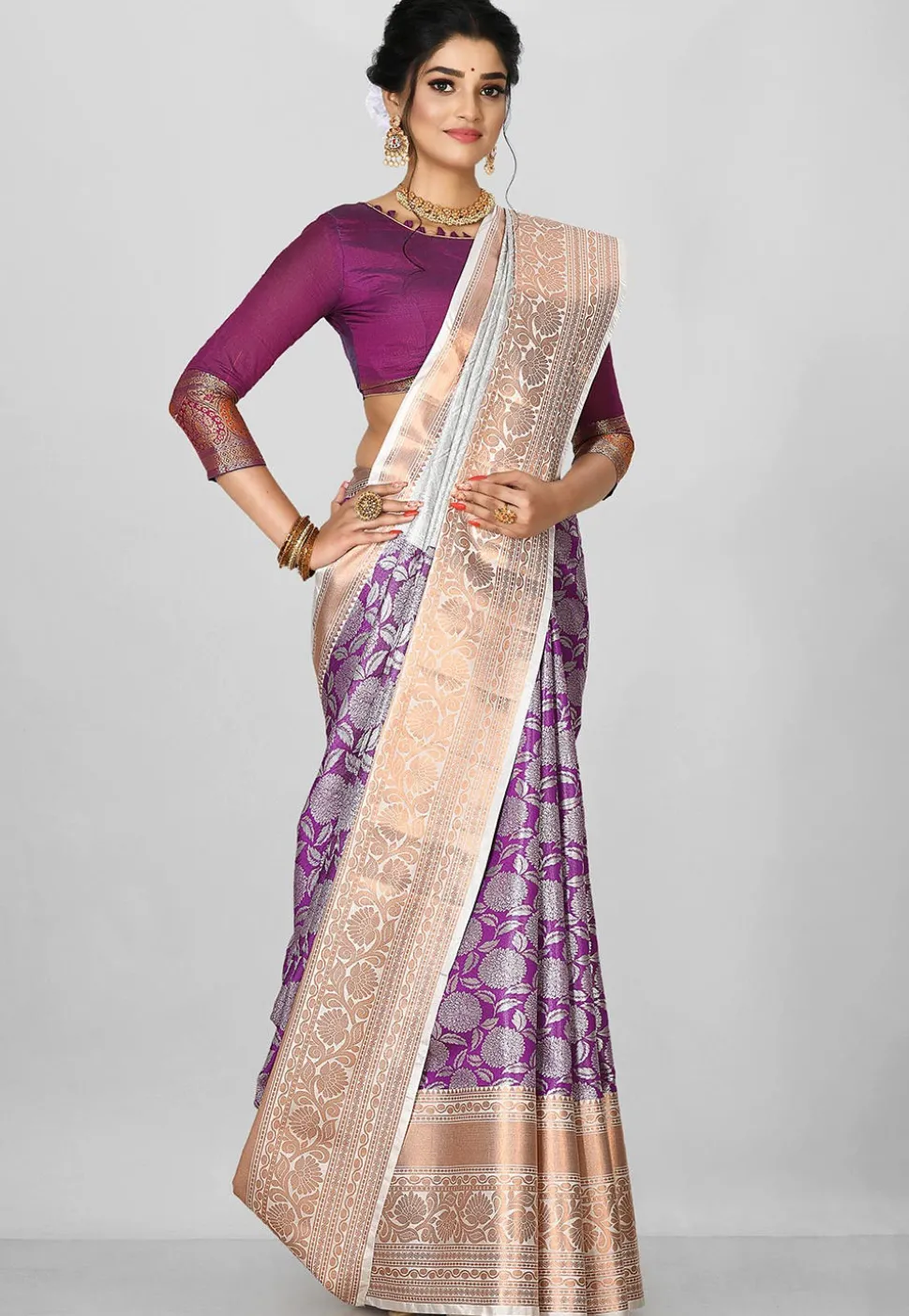 Kanchipuram Saree in Purple