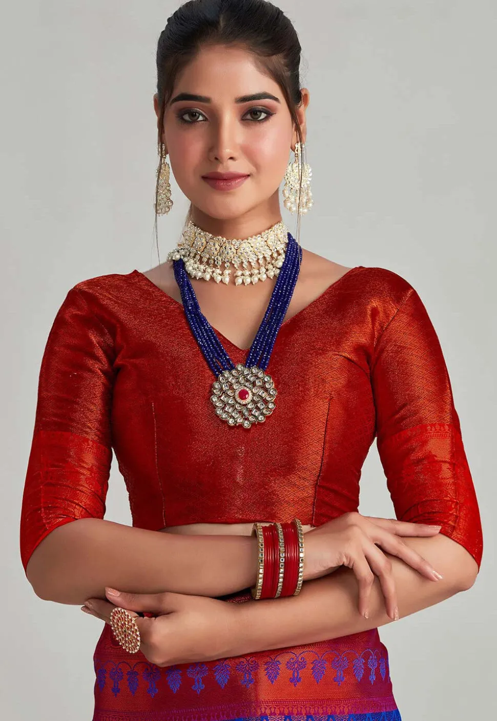 Kanchipuram Saree in Royal Blue