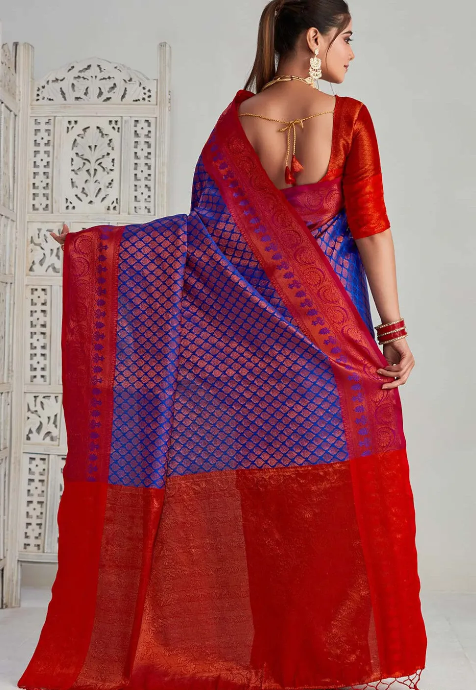 Kanchipuram Saree in Royal Blue