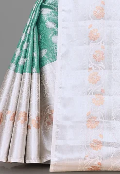 Kanchipuram Saree in Teal Green