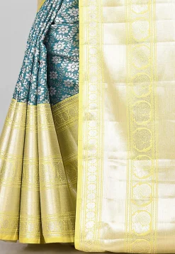 Kanchipuram Saree in Teal Blue