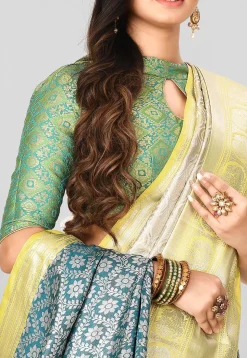 Kanchipuram Saree in Teal Blue