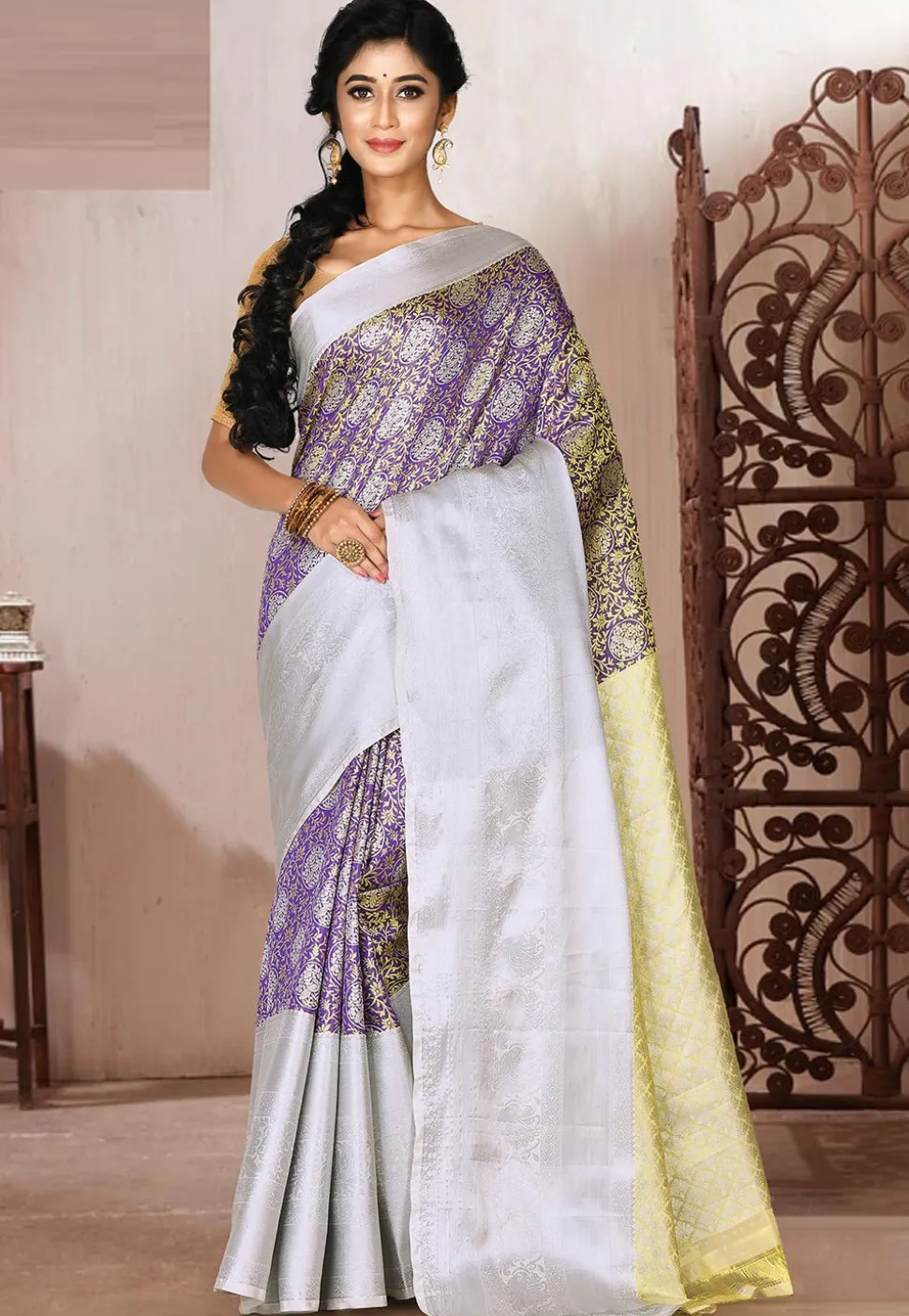 Kanchipuram Saree in Violet