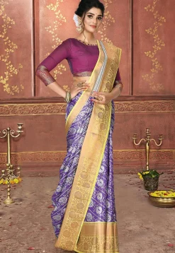 Kanchipuram Saree in Violet