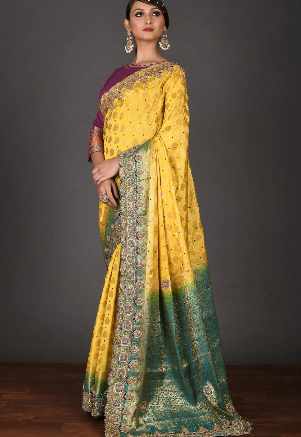 Kanchipuram Saree in Yellow