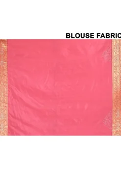 Kanchipuram Silk Embellished Saree in Coral Pink