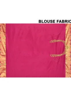 Kanchipuram Silk Embellished Saree in Fuchsia