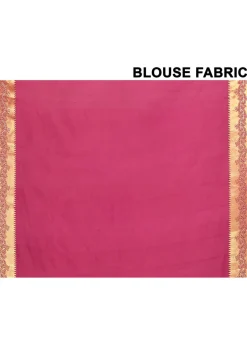 Kanchipuram Silk Embellished Saree in Coral Pink
