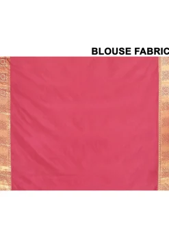 Kanchipuram Silk Embellished Saree in Coral Pink