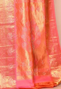 Kanchipuram Silk Embellished Saree in Peach