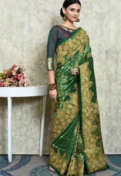 Kanchipuram Silk Saree in Green