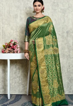 Kanchipuram Silk Saree in Green