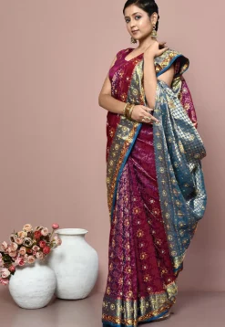 Kanchipuram Silk Saree in Magenta
