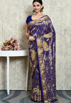 Kanchipuram Silk Saree in Blue