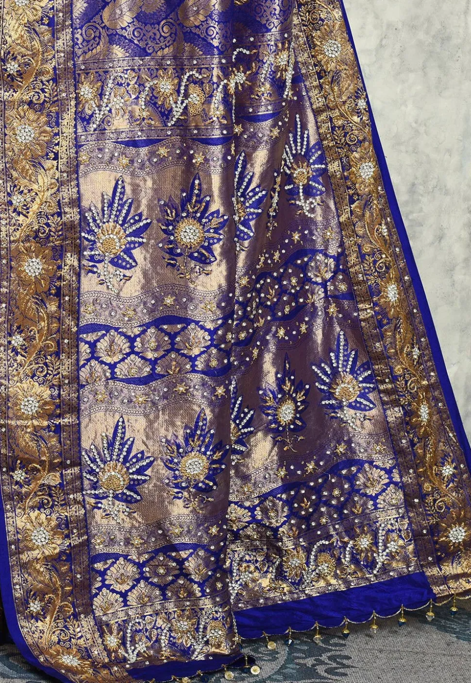 Kanchipuram Silk Saree in Blue