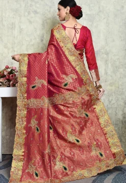 Kanchipuram Silk Saree in Dark Pink