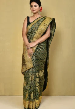 Kanchipuram Silk Saree in Dark Green
