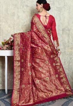Kanchipuram Silk Saree in Dark Magenta