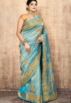 Kanchipuram Silk Saree in Light Blue